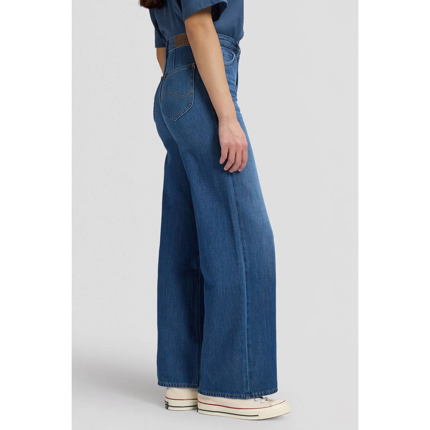 Lee wide leg jeans mediumblauw