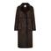 FREEQUENT faux fur jas met imitatiebontkraag - donkerbruin