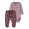 NAME IT BABY katoenen gebloemde broek en romper set - paars