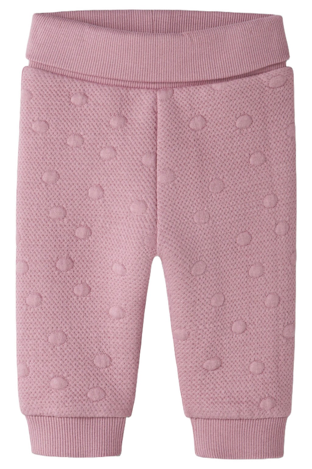 Roze meisjes NAME IT BABY katoenen regular fit babybroek met elastische tailleband