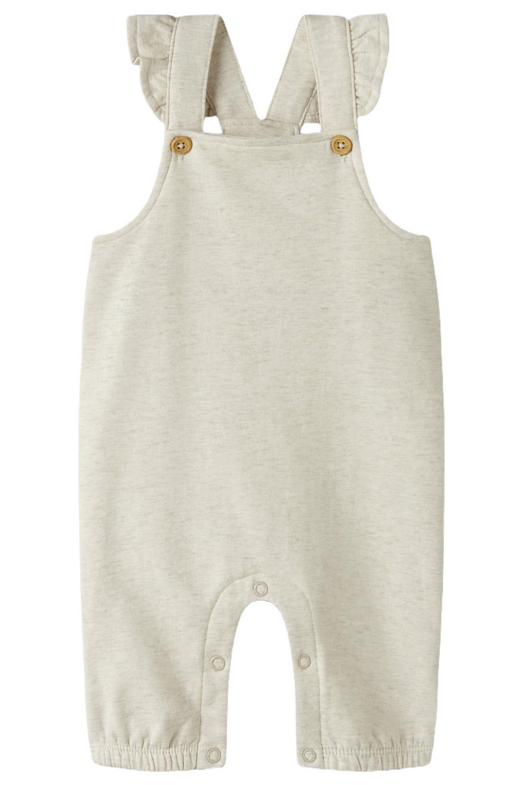 NAME IT BABY regular fit tuinbroek met ruches - ecru