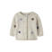 NAME IT BABY katoenen rechtvallend gebreid vest met borduursels - ecru
