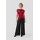 Anytime asymmetrische fluwelen top rood