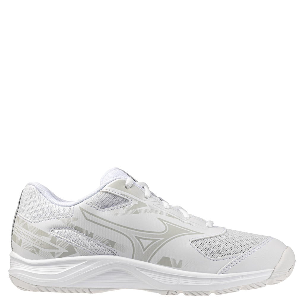Wit, zwart en lichtgrijze jongens en meisjes Mizuno van mesh-pu/voering: mesh/voetbed: eva met veters
