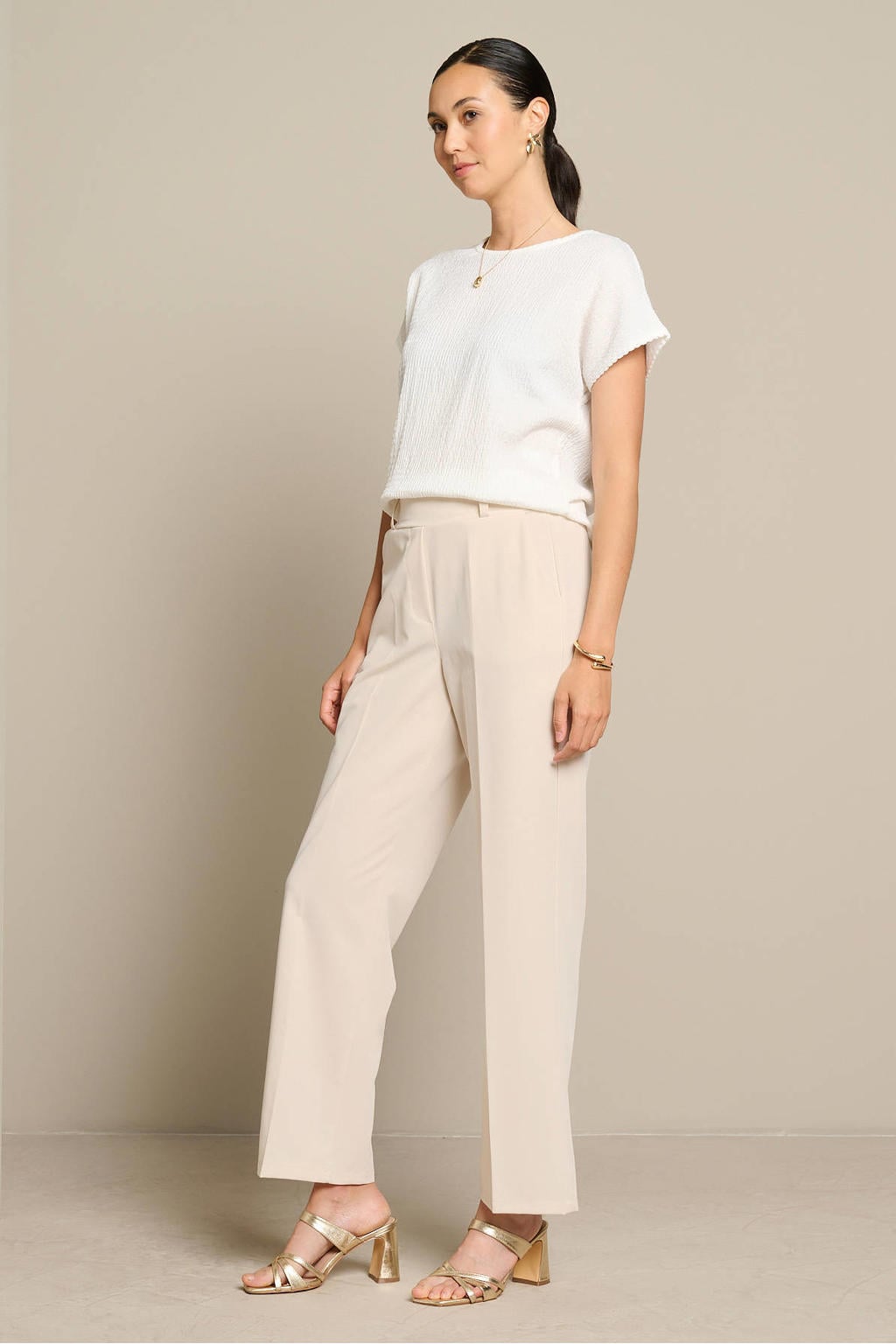 LOLALIZA regular fit broek - crème