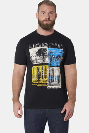 oversized T-shirt Plus Size met print - zwart