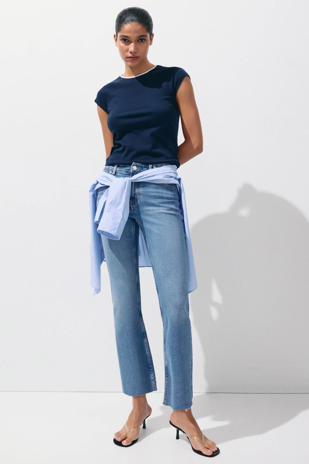 Mango regular waist mom jeans - middelblauw