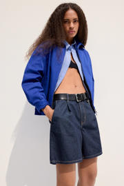 thumbnail: Mango denim loose fit regular waist jort - donkerblauw