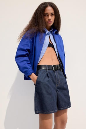 denim loose fit regular waist jort - donkerblauw