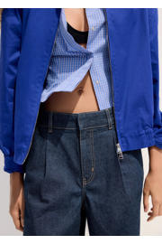 thumbnail: Mango denim loose fit regular waist jort - donkerblauw