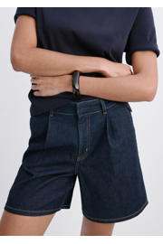 thumbnail: Mango denim loose fit regular waist jort - donkerblauw