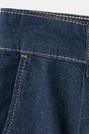 thumbnail: Mango denim loose fit regular waist jort - donkerblauw