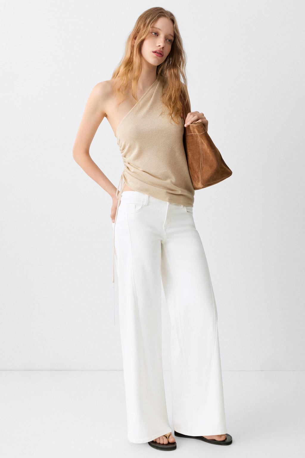 MANGO TEEN low waist wide leg jeans - wit