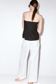 thumbnail: Mango high waist wide leg jeans - wit
