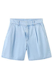 thumbnail: Mango regular fit high waist jorts met linnen - lichtblauw