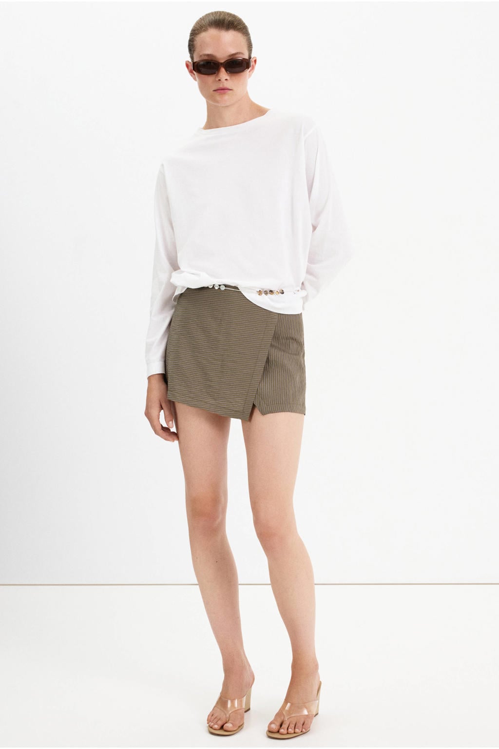 Mango geruite skort - groen