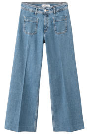 thumbnail: Mango high waist wide leg jeans - mediumblauw
