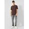 QS regular fit polo - donkerbruin
