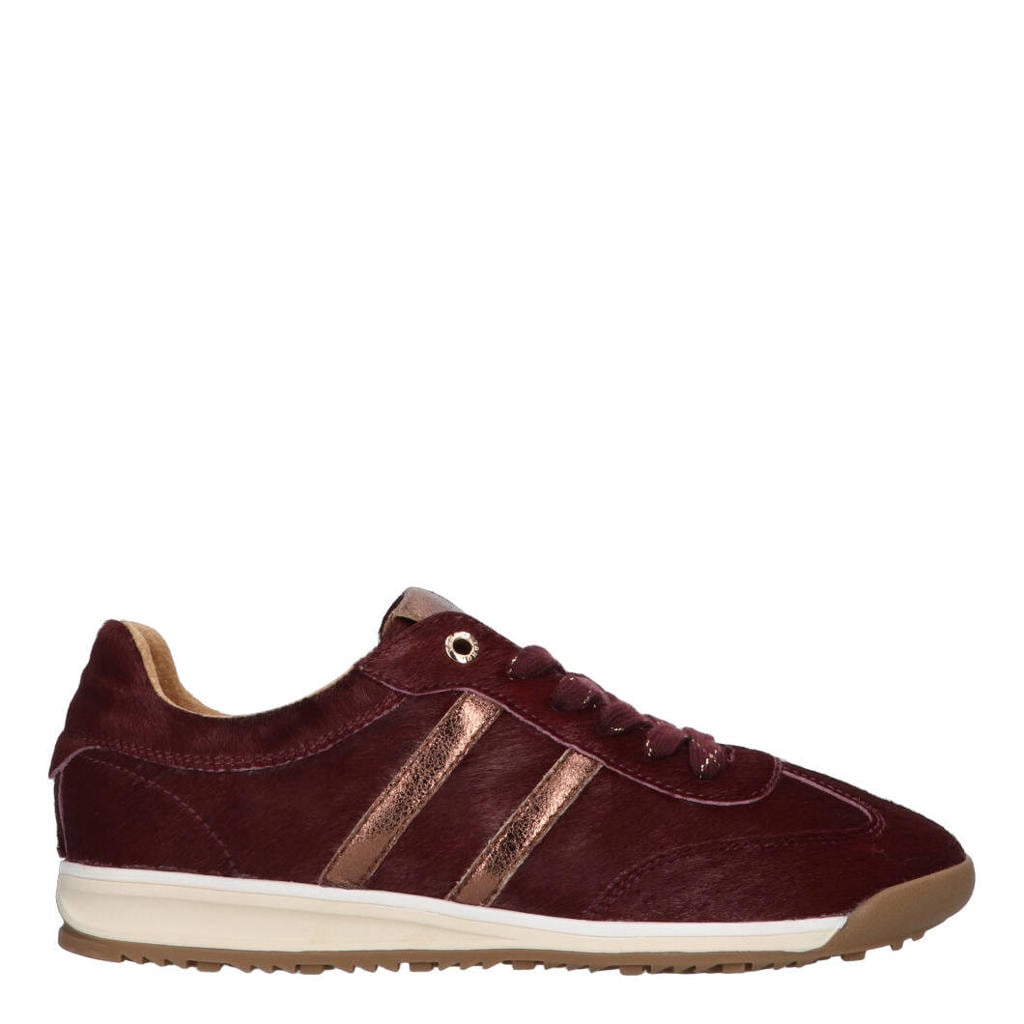 Bordeaux dames Tango Moxie 404-c suède sneakers - van 100% leer met ponyhair met veters