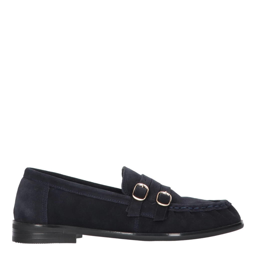 Donkerblauwe dames Tango Anica 3-e suède loafers -