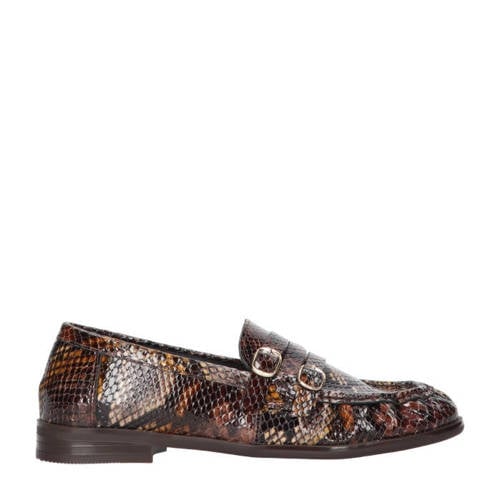 Tango Anica 3-a leren loafers met dierenprint bruin