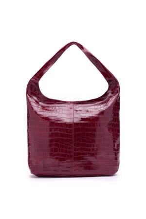 leren schoudertas donkerrood