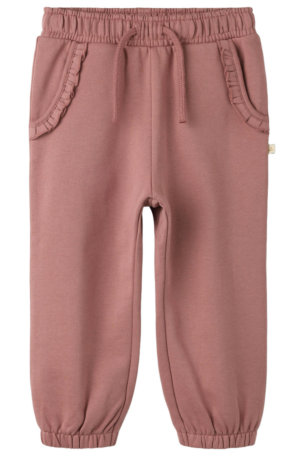 Roze meisjes LIL' ATELIER MINI regular fit joggingbroek van sweat materiaal met elastische tailleband met koord en effen