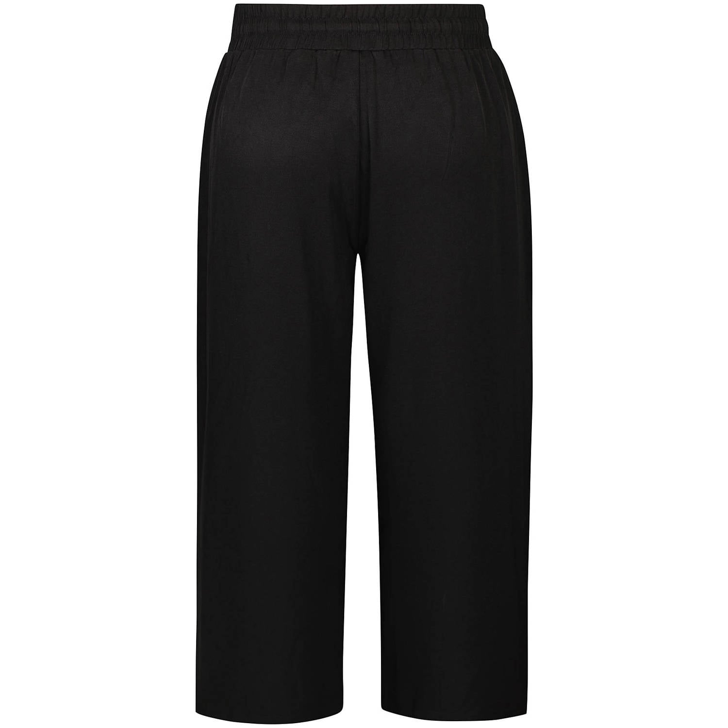 Anyday Plus Size high waist wide leg broek zwart