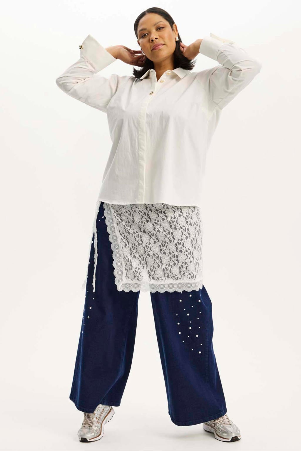 Anyday wide leg jeans Plus Size - mediumblauw