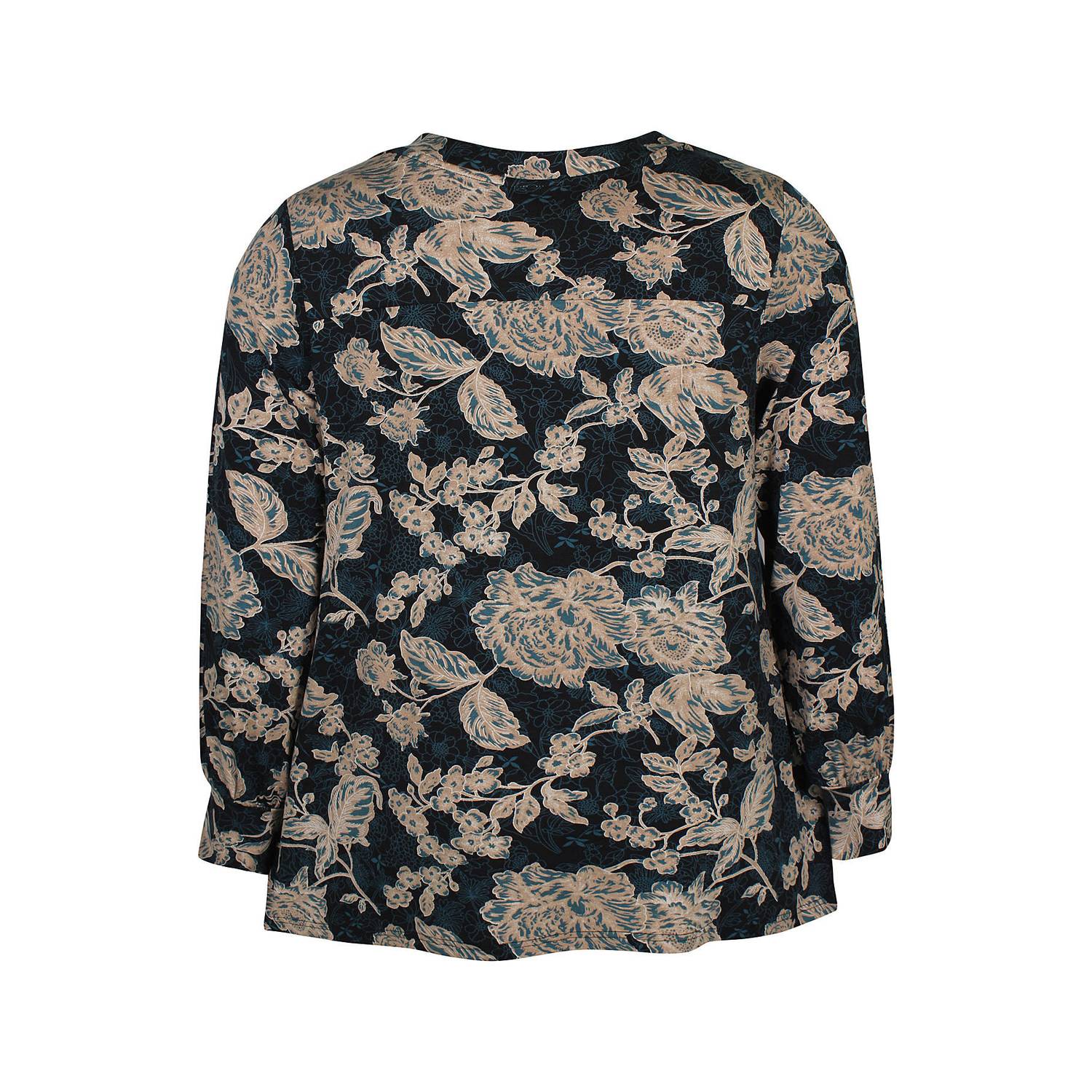 Zhenzi Plus Size gebloemde blouse zwart