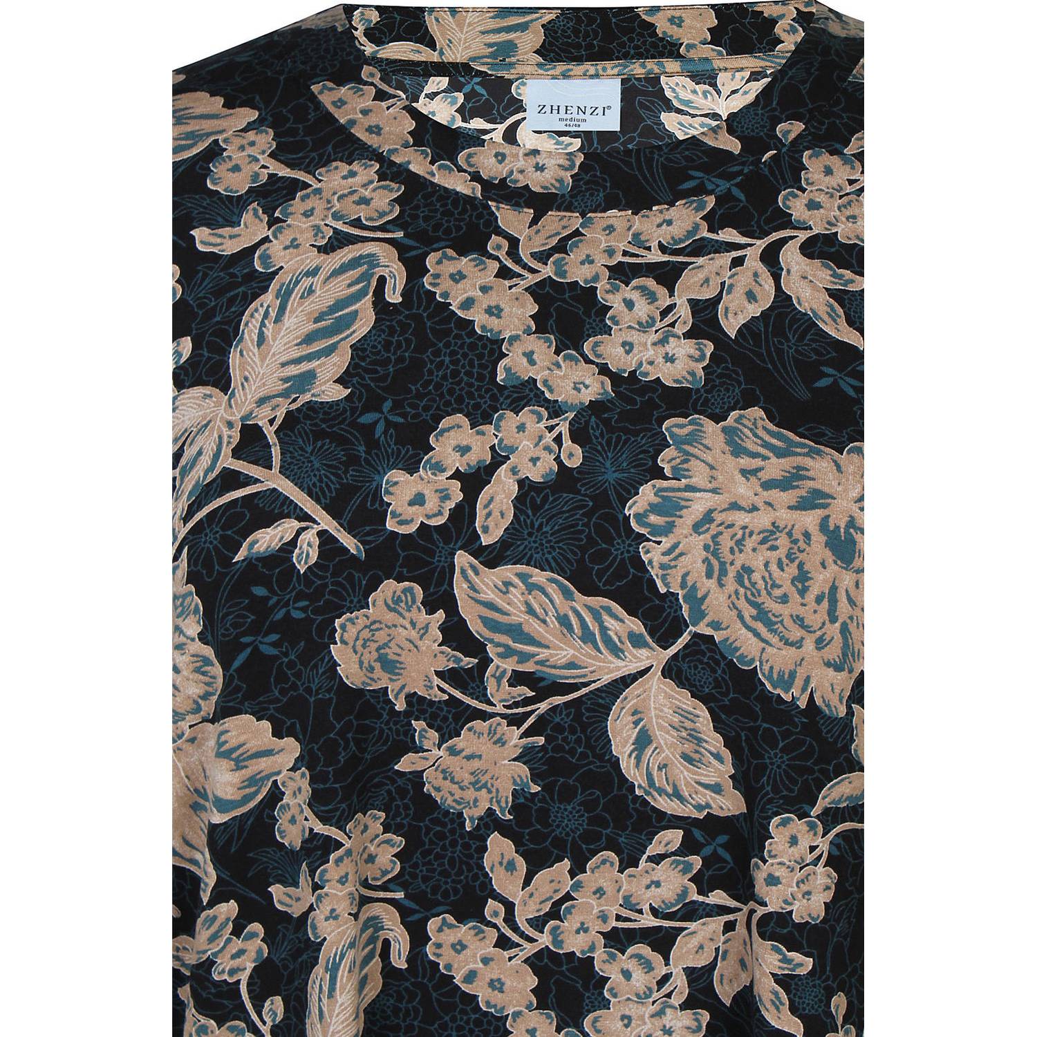 Zhenzi Plus Size gebloemde blouse zwart