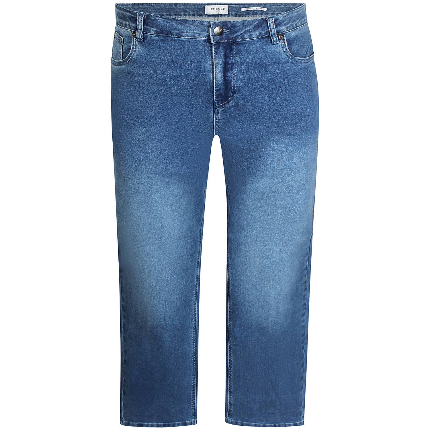 Zhenzi Plus Size straight leg jeans mediumblauw