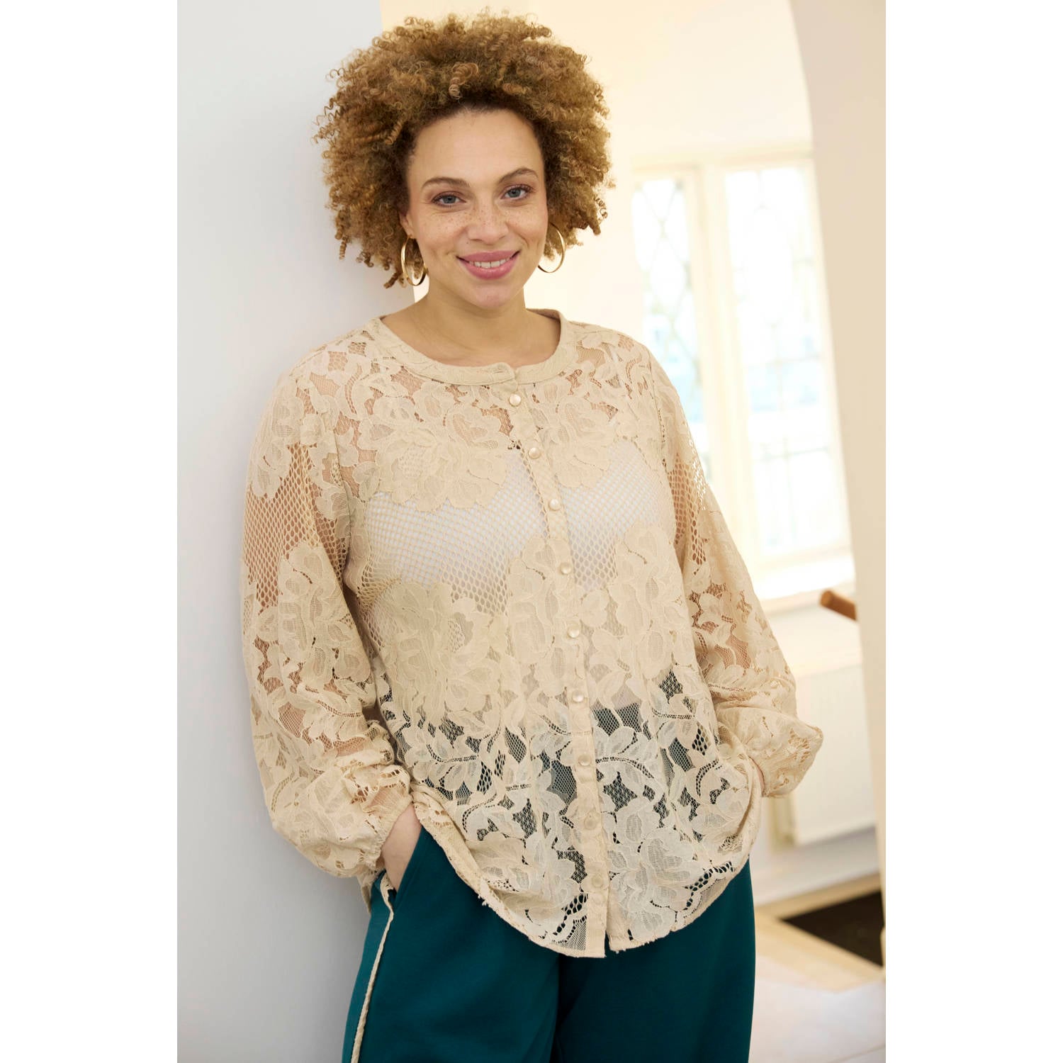 Zhenzi Plus Size blouse ecru