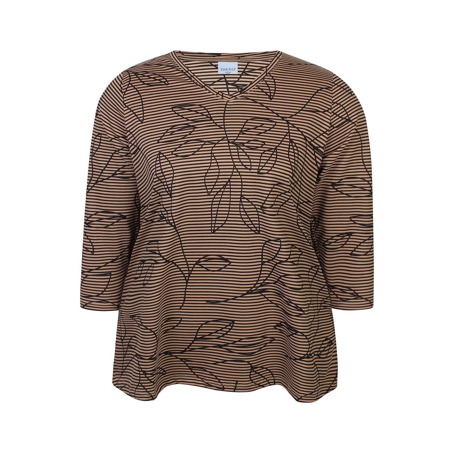 Zhenzi Plus Size gebloemde top bruin