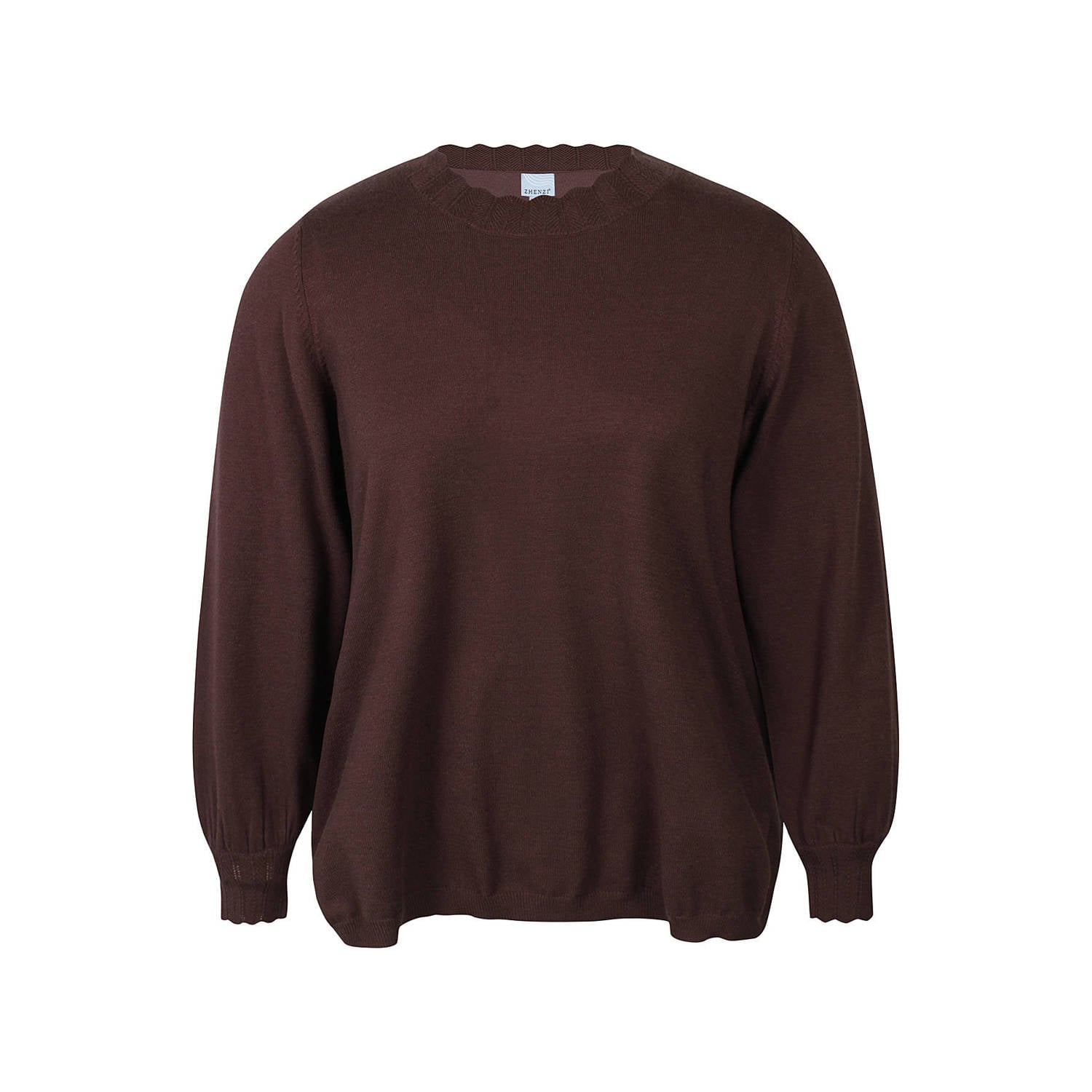 Zhenzi Plus Size pullover bruin