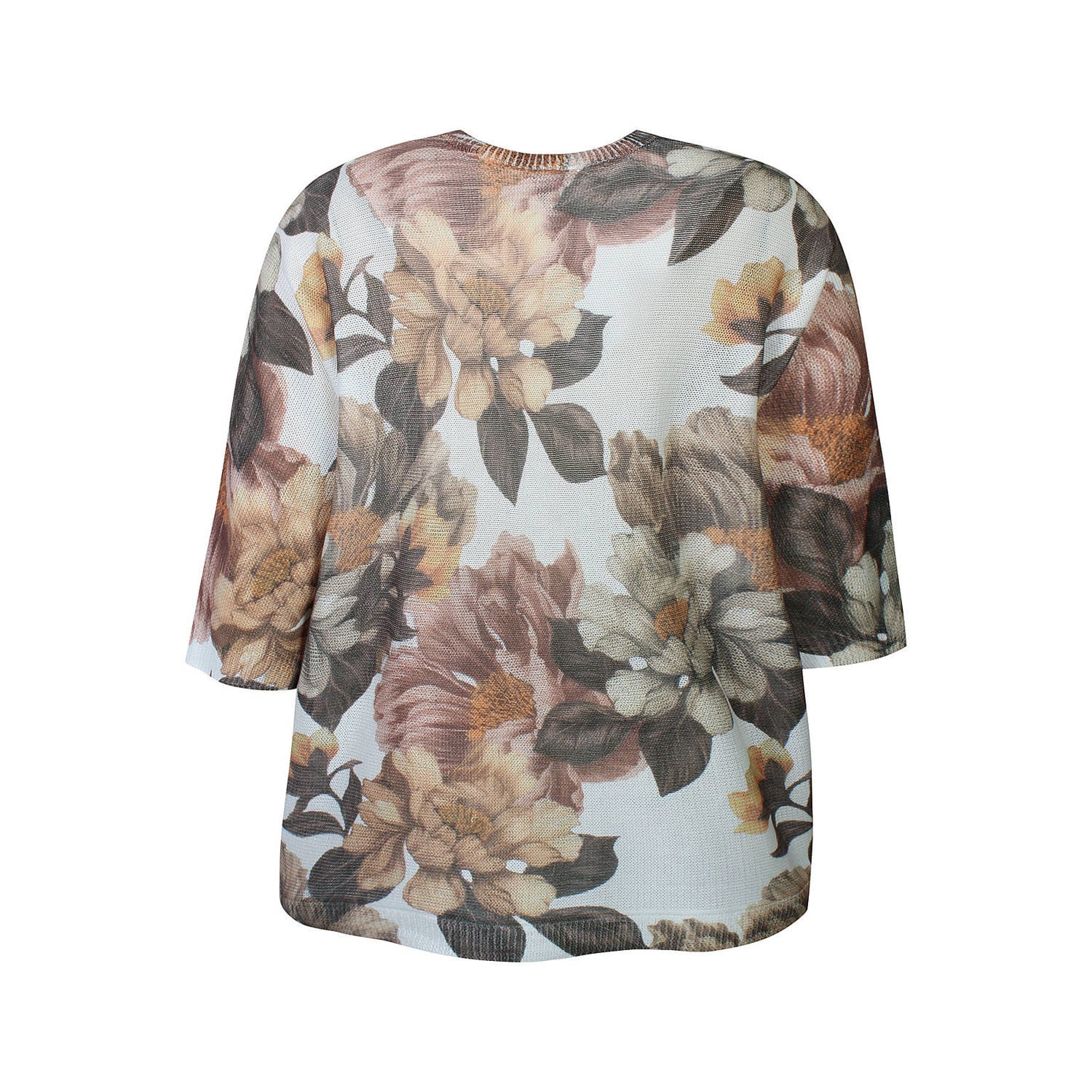 Zhenzi Plus Size gebloemde trui bruin
