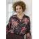 Zhenzi Plus Size gebloemde blouse - zwart/roze