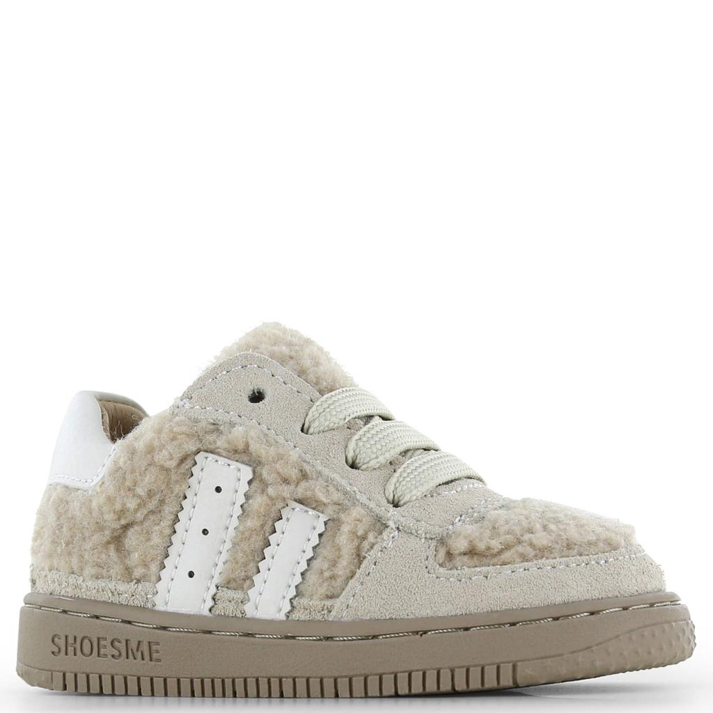 Beige meisjes Shoesme suède sneakers - met veters