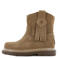 Shoesme suède enkelboots met franjes - cognac