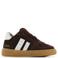 Shoesme suède sneakers met panterprint - donkerbruin