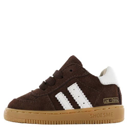 Shoesme suède sneakers met panterprint donkerbruin