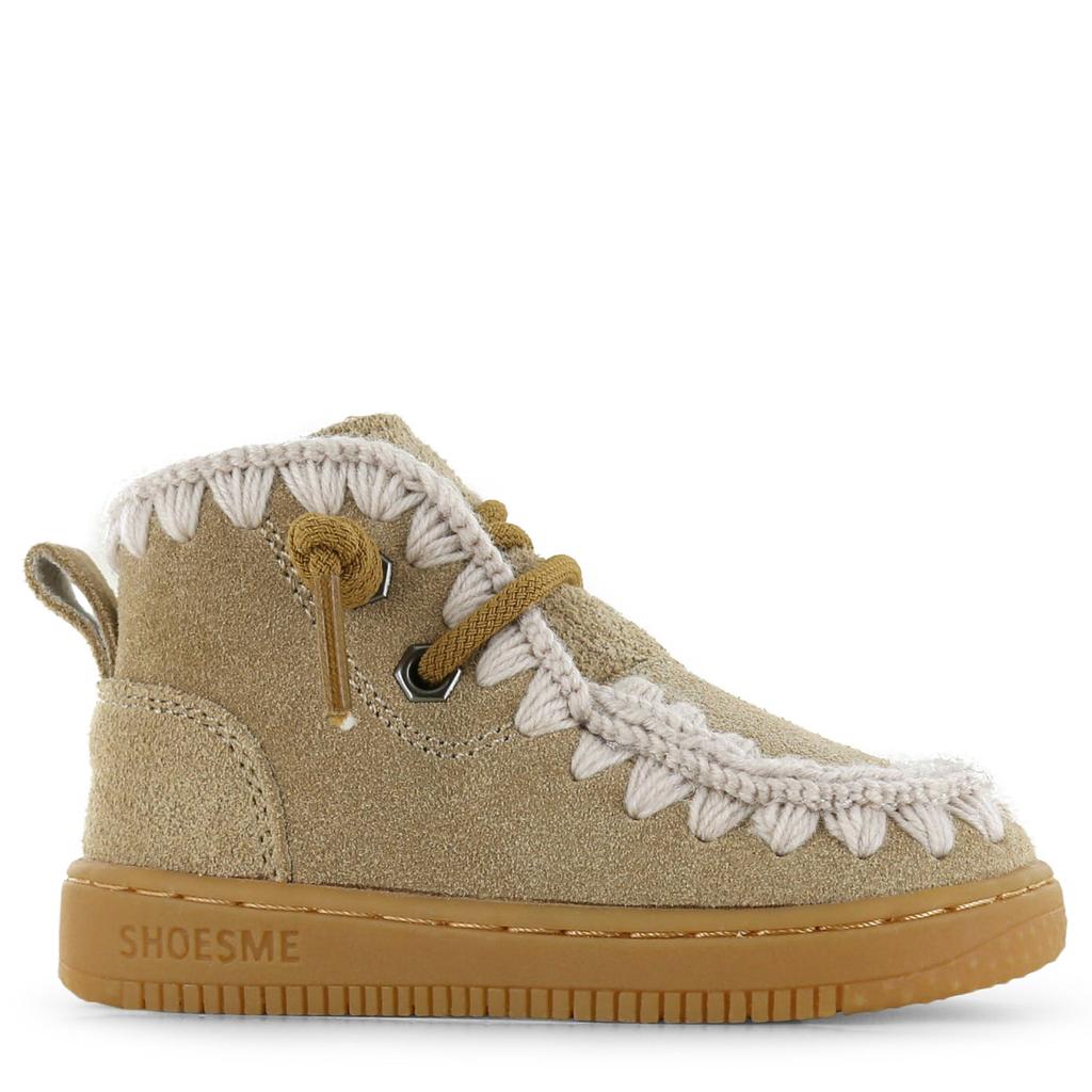 Cognackleurige meisjes Shoesme suède sneakers - met ritssluiting