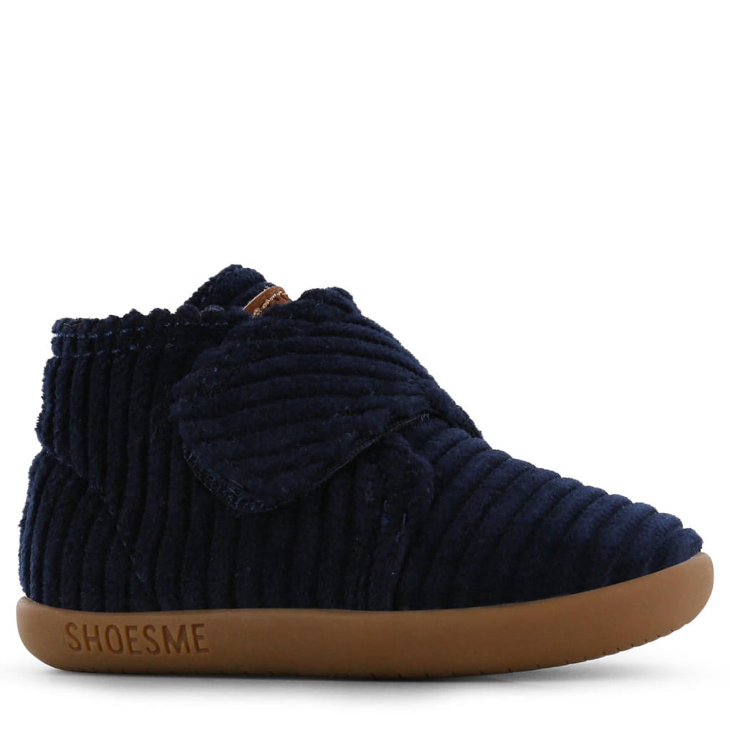 Donkerblauwe jongens en meisjes Shoesme suède enkelboots - met klittenband