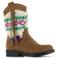 Shoesme western suède laarzen met franjes - cognac/beige/roze