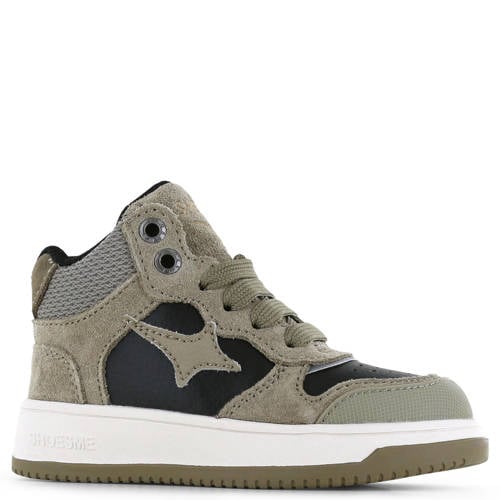 Shoesme suède sneakers taupe/zwart