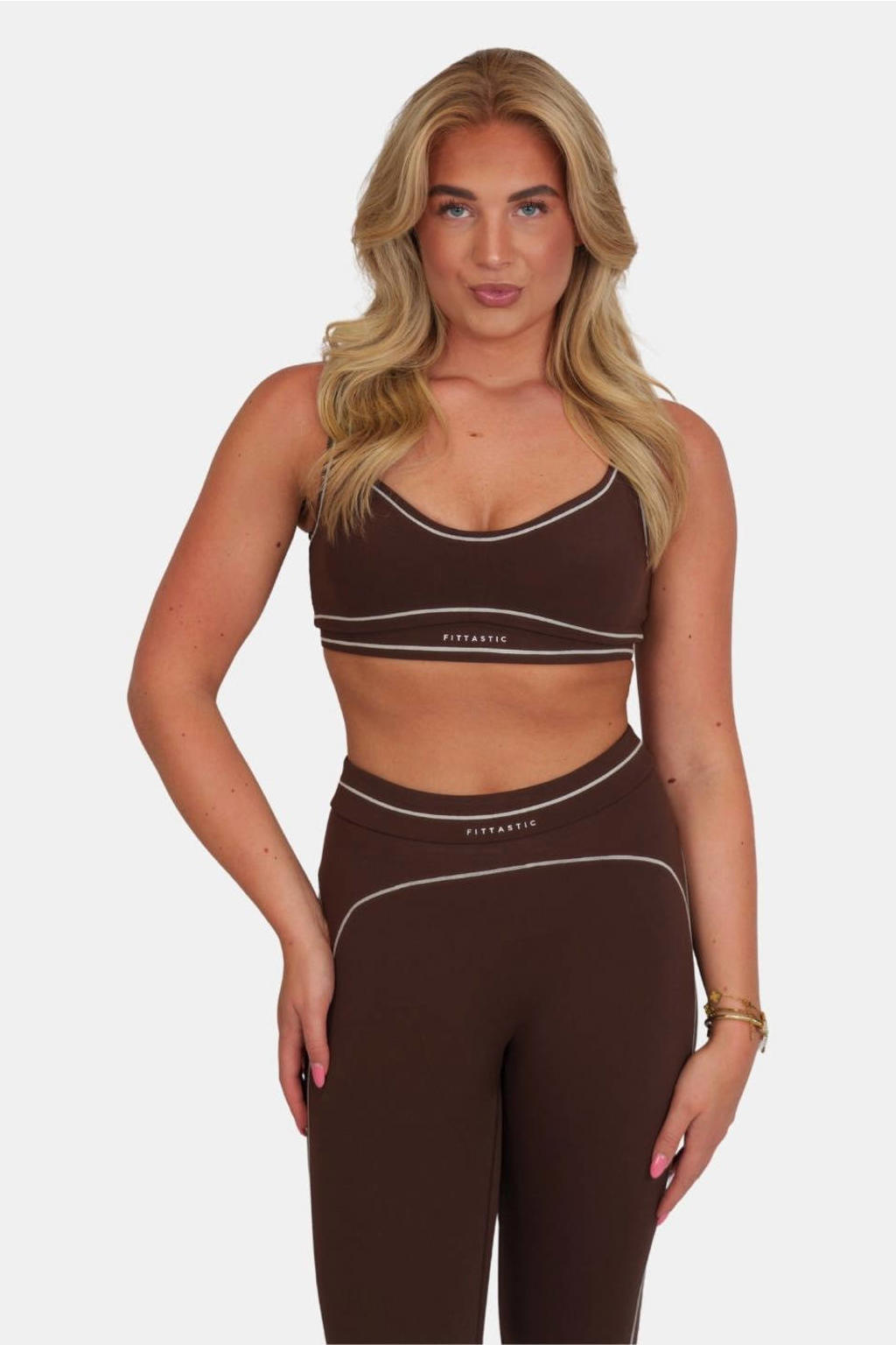 Fittastic Sportswear sport-bh light support zonder beugel - donkerbruin
