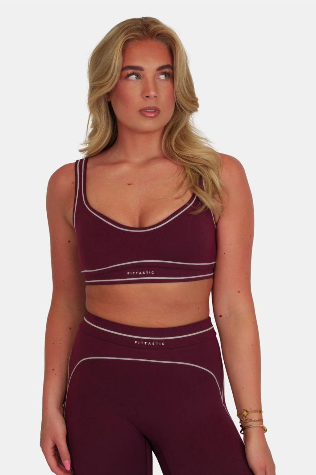 Fittastic Sportswear voorgevormde sport-bh light support zonder beugel - donkerrood