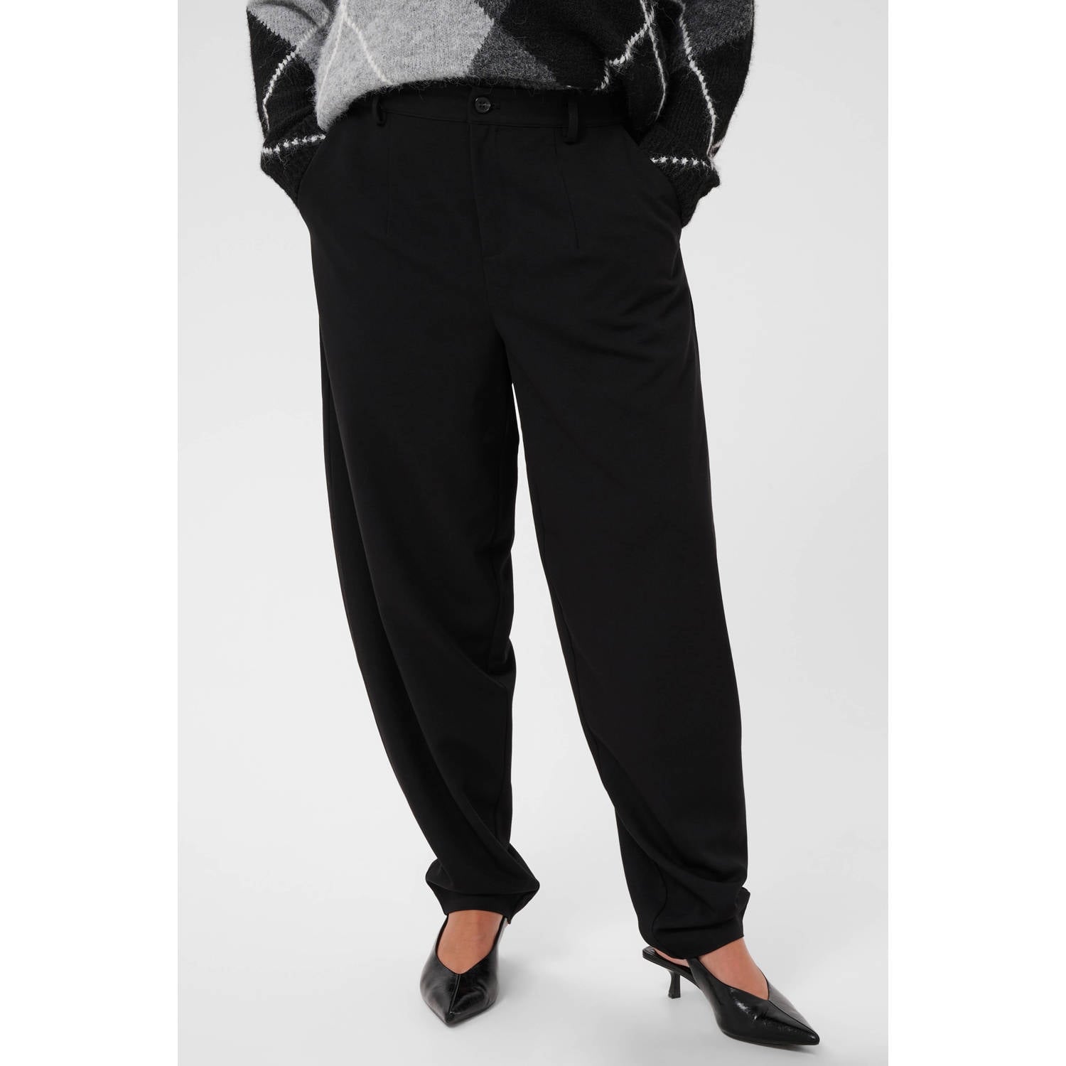 Kaffe Curve Plus Size barrel pantalon zwart