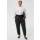 Kaffe Curve Plus Size imitatieleren loose fit cropped coated broek - zwart