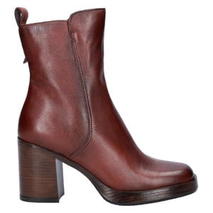 leren laarzen met blokhak - cognac